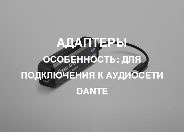 Особенность: Для подключения к аудиосети Dante