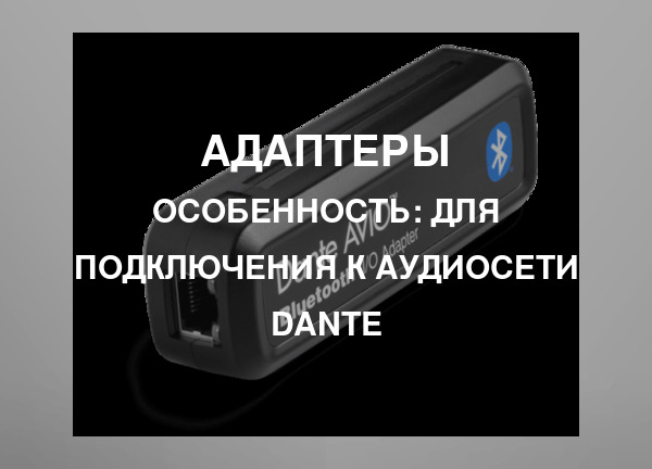 Особенность: Для подключения к аудиосети Dante