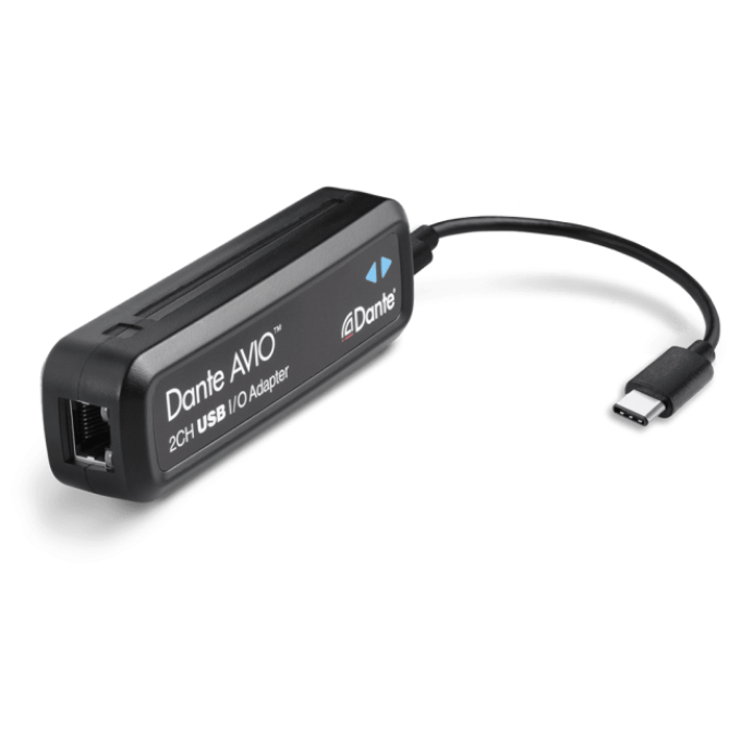 Dante AVIO USB-C 2x2 адаптер для подключения к аудиосети Dante, 2 вх./2 вых. канала, USB-C - Ethernet AUDINATE ADP-USBC-AU-2X2